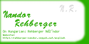 nandor rehberger business card